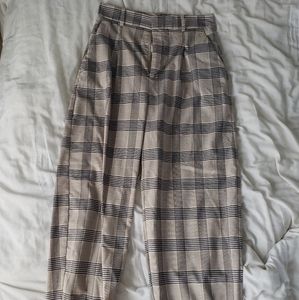 Zara high-waisted plaid trouser
